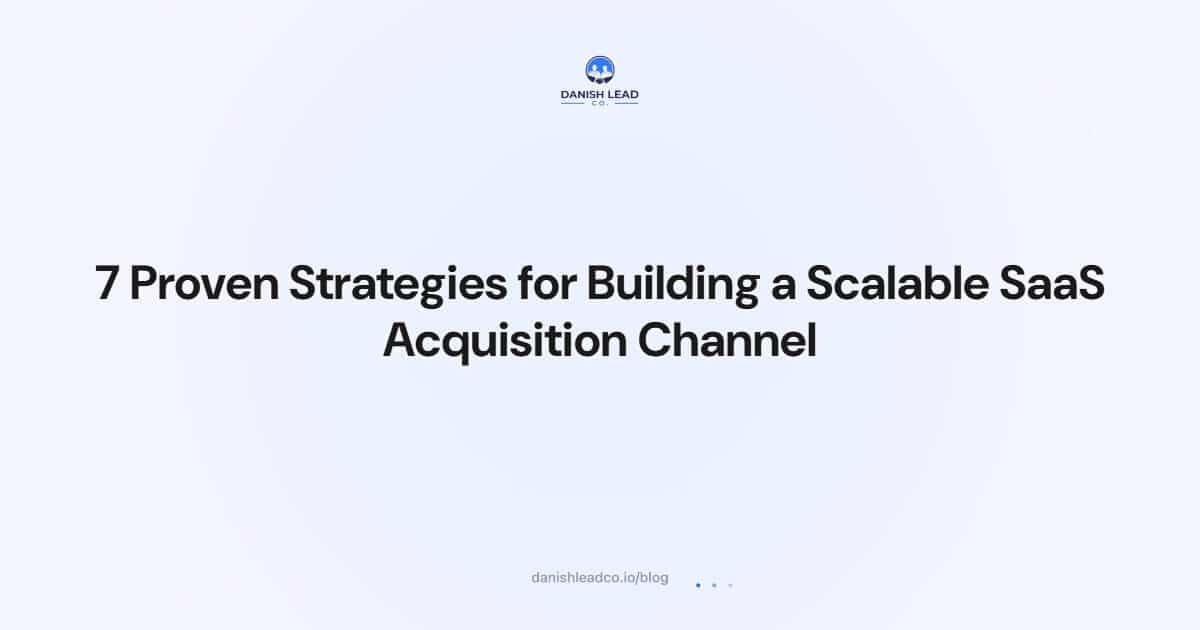 7 Proven Strategies for Building a Scalable SaaS Acquisition Channel