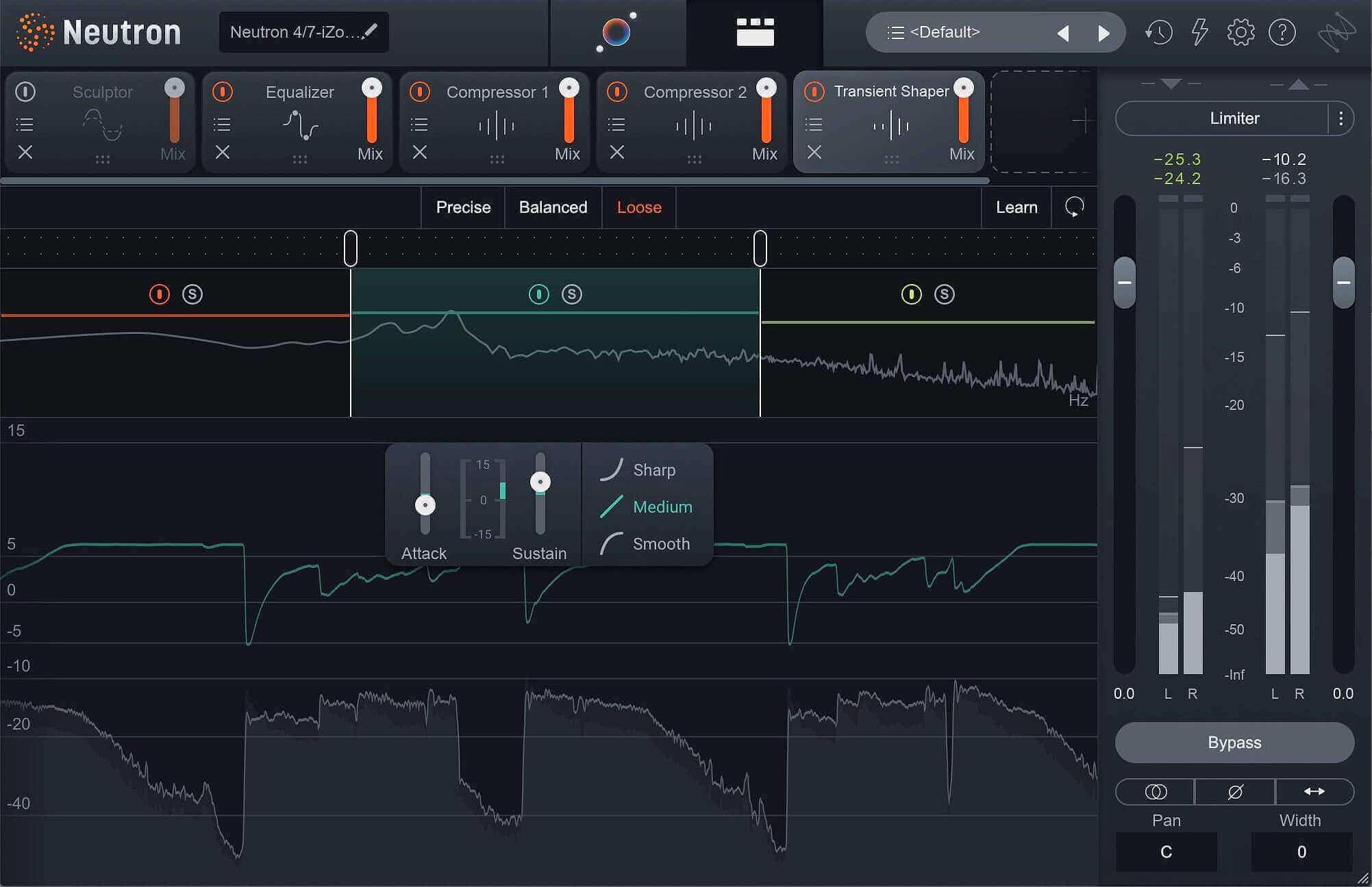 Using Neutron Transient Shaper to give the keys a smoother ride and a longer tail