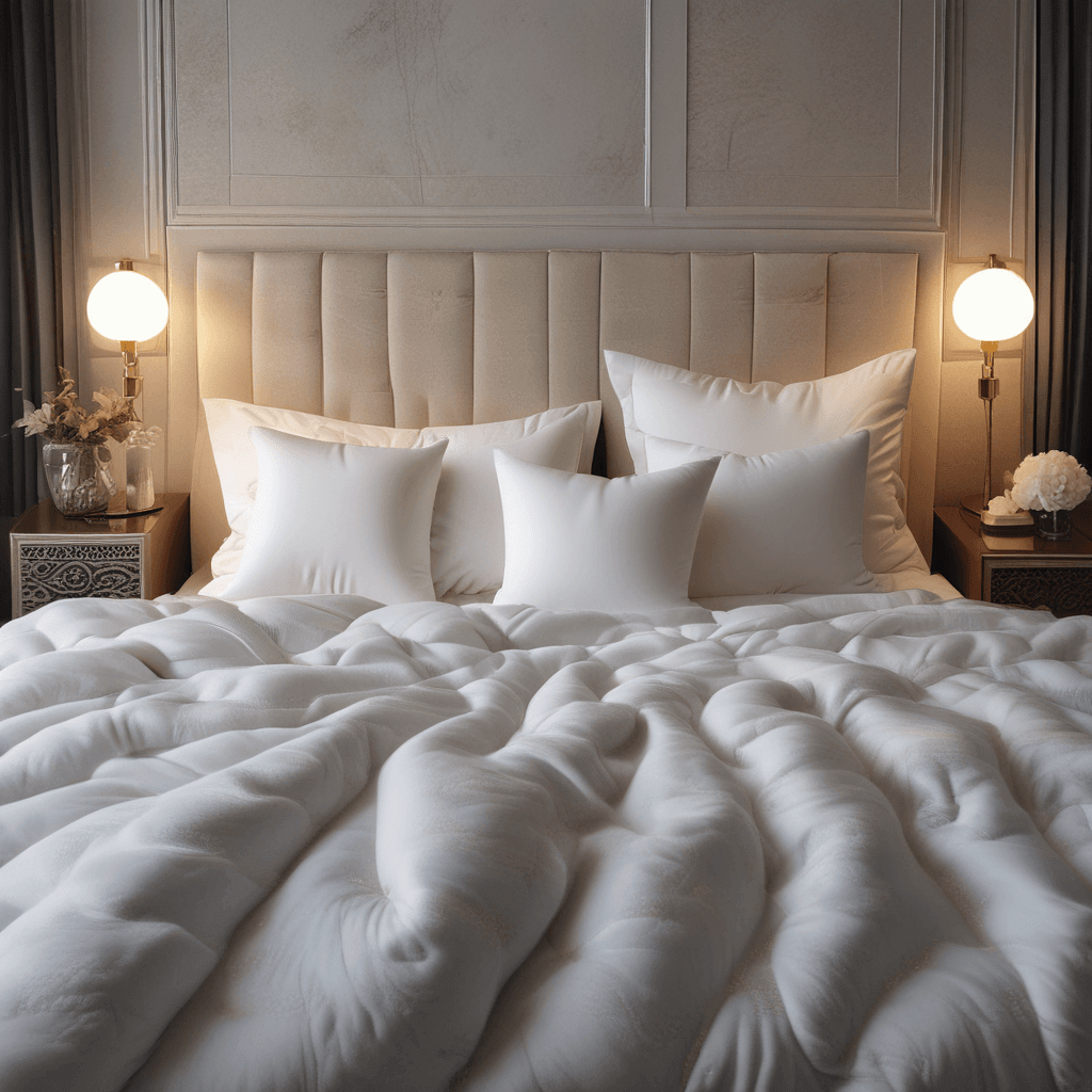 Where should I buy comforters for a motel that needs box-stitched designs?