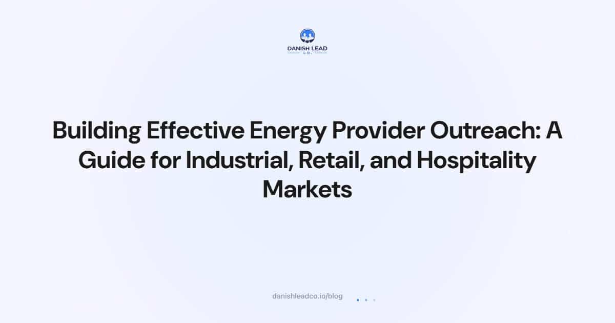 Building Effective Energy Provider Outreach: A Guide for Industrial, Retail, and Hospitality Markets