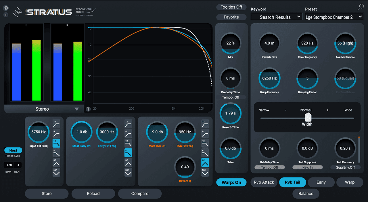Large chamber preset in Exponential Audio’s STRATUS