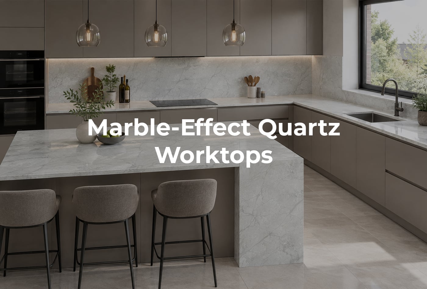 marble-effect quartz worktops