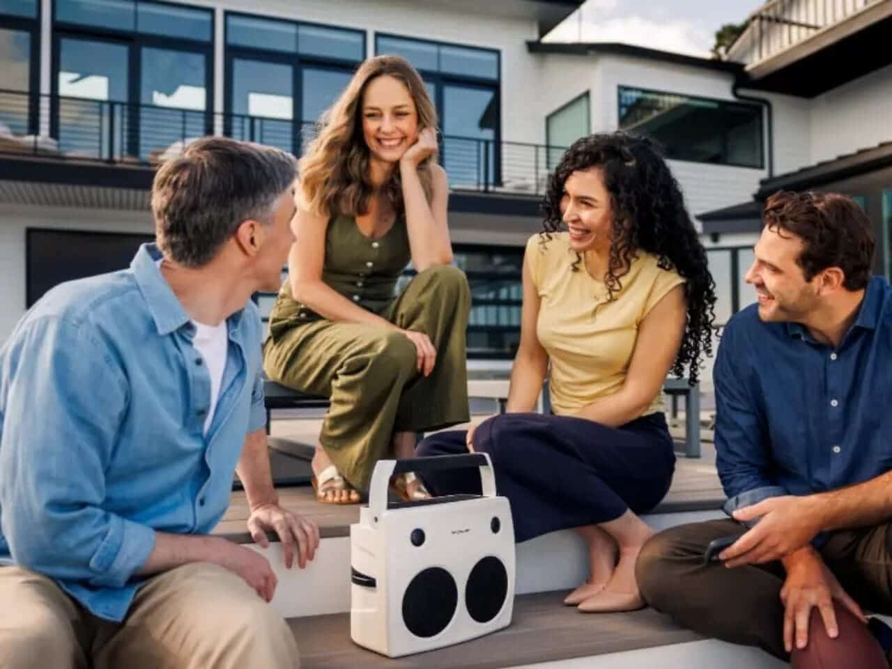 Andover FreePlay speaker with its top-mounted physical controls
