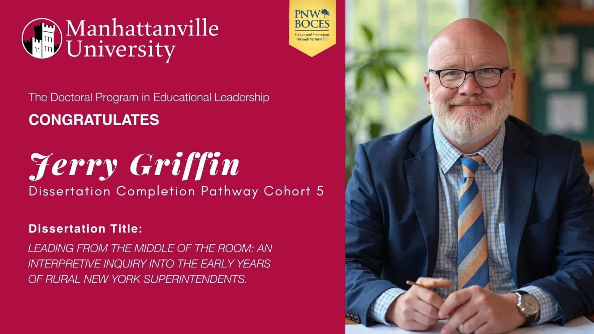 Congratulations to Jerry Griffin, who on Friday, March 20, 2026, successfully defended his dissertation.