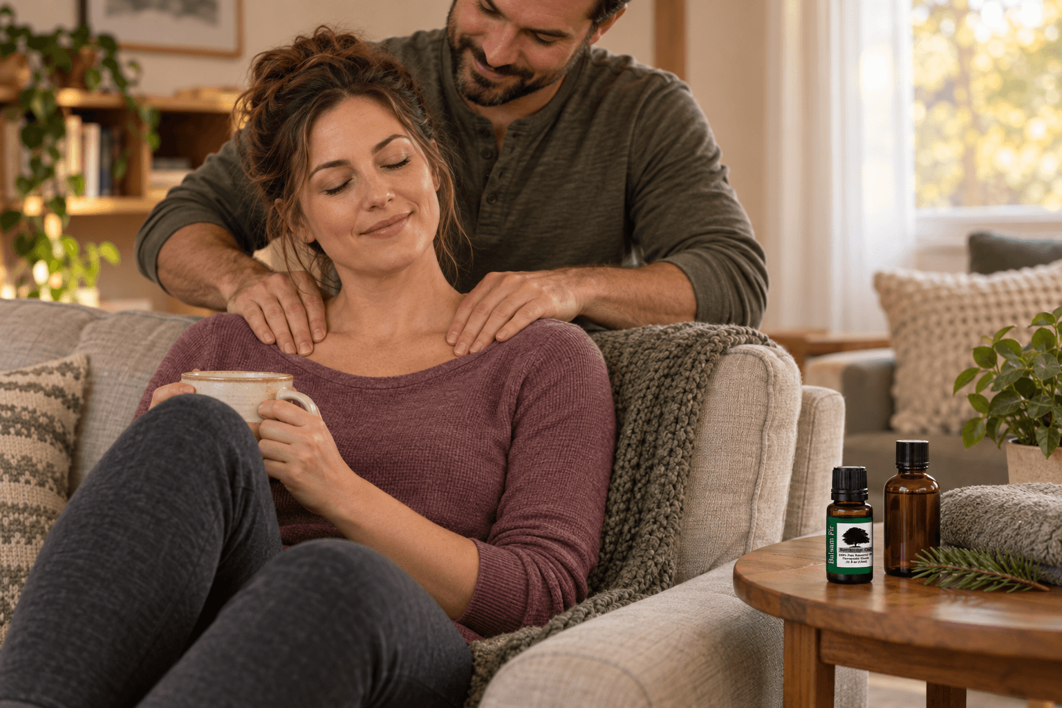 Balsam Fir Massage Oil for Sore, Tired Muscles