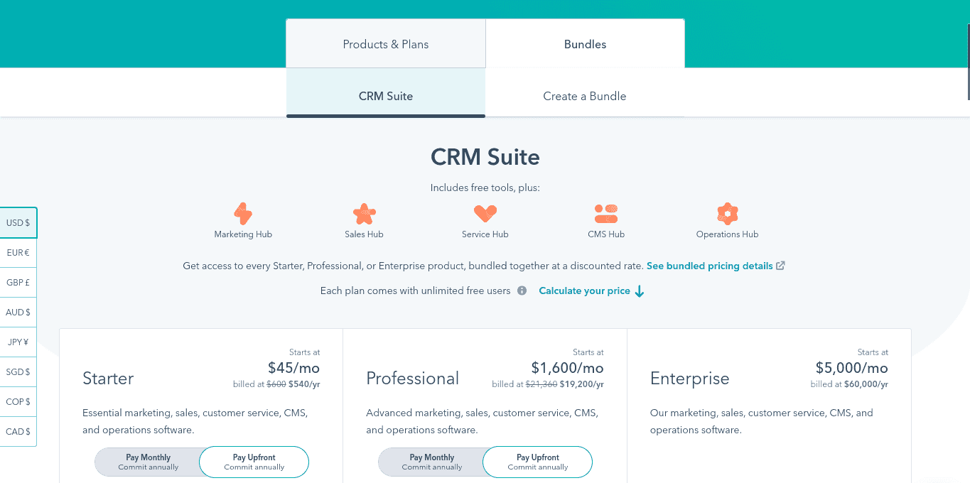 HighLevel vs HubSpot: HubSpot bundles