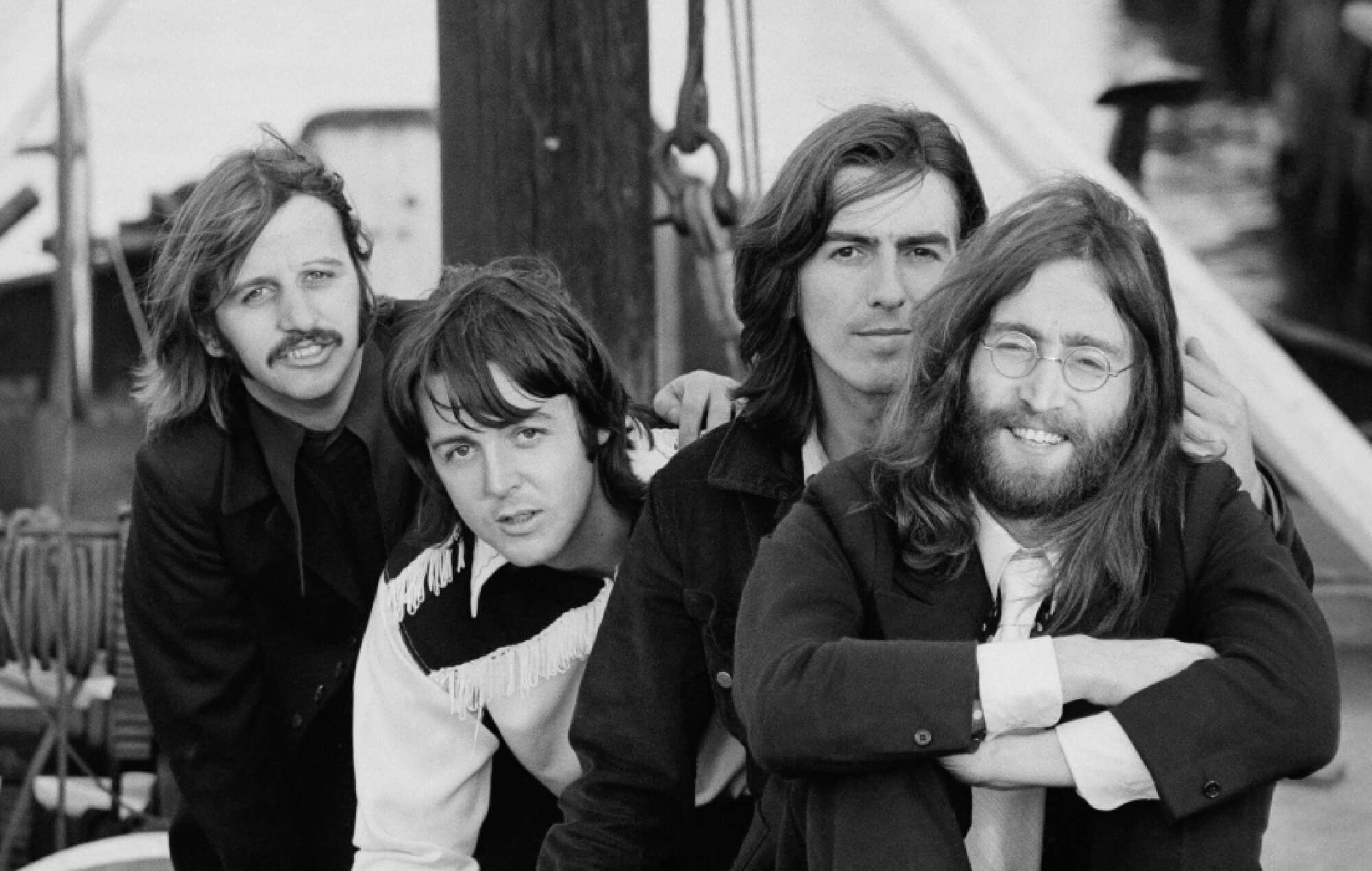 The Beatles in their prime, a snapshot of music history.