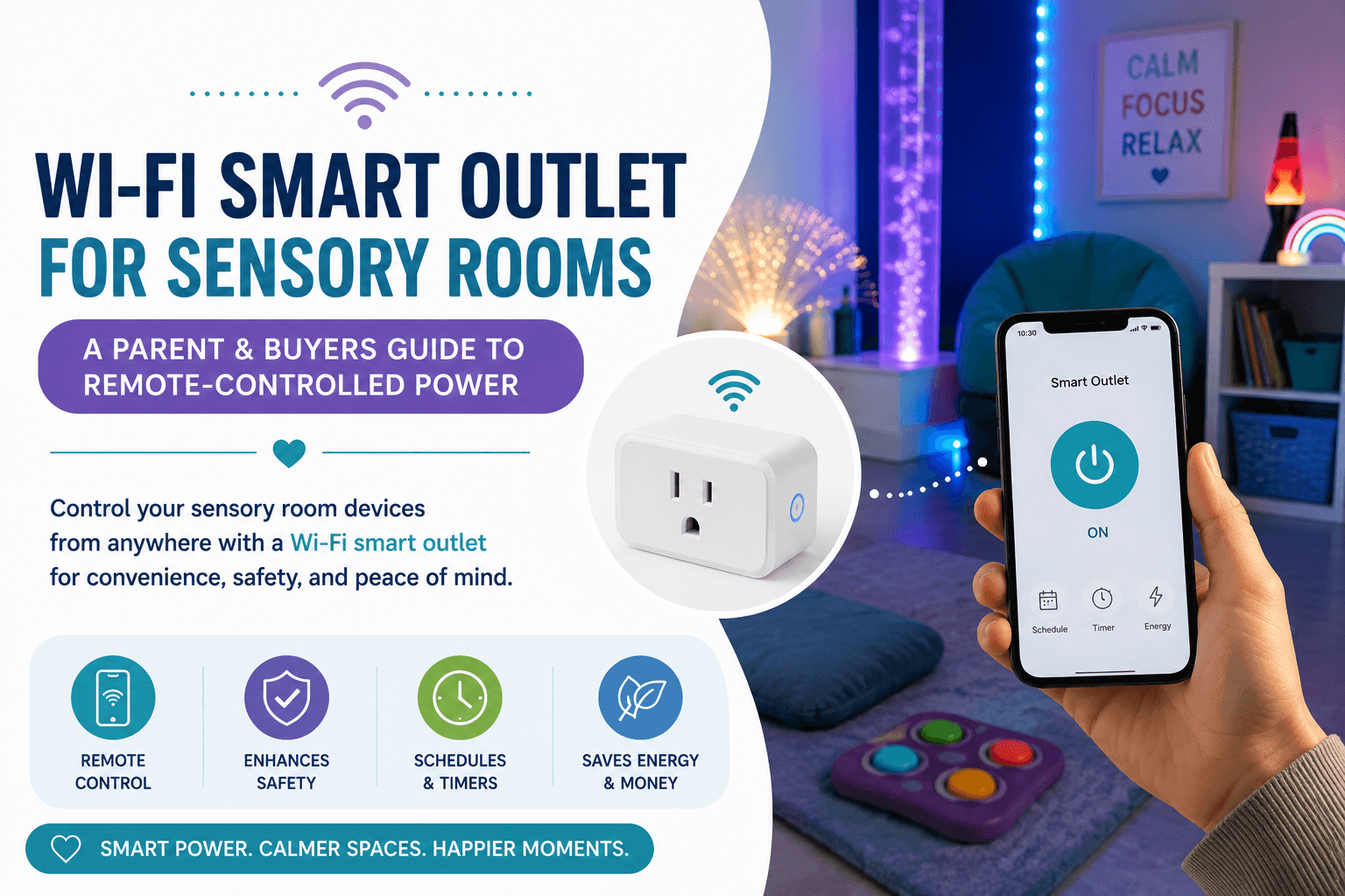 wi-fi smart outlet for sensory rooms
