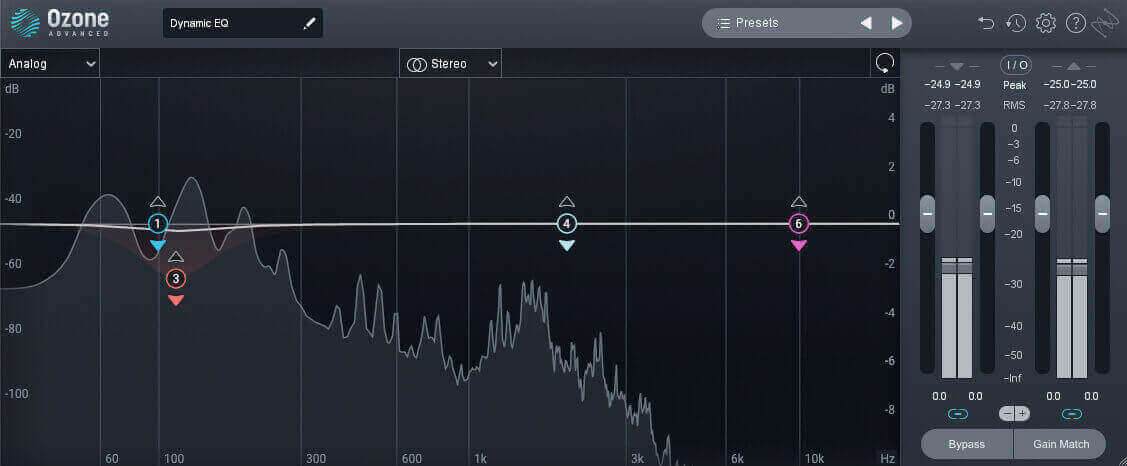 Dynamic EQ keeps a range of the instrument from sticking out