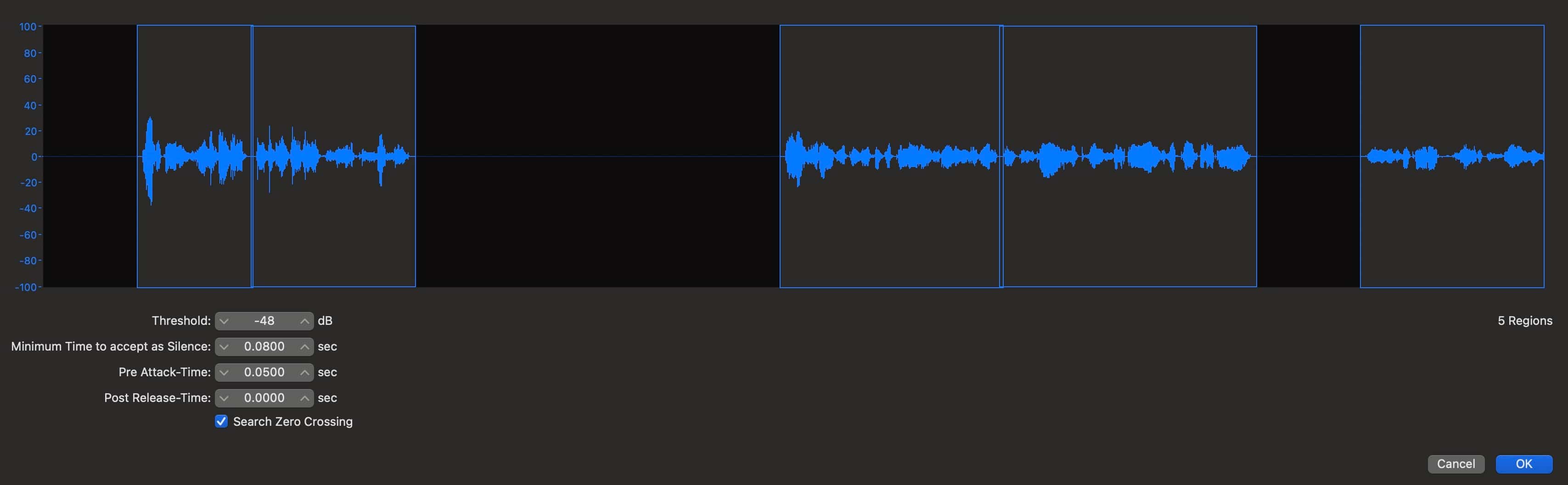 Strip Silence in Logic DAW