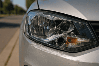 Faro de coche roto