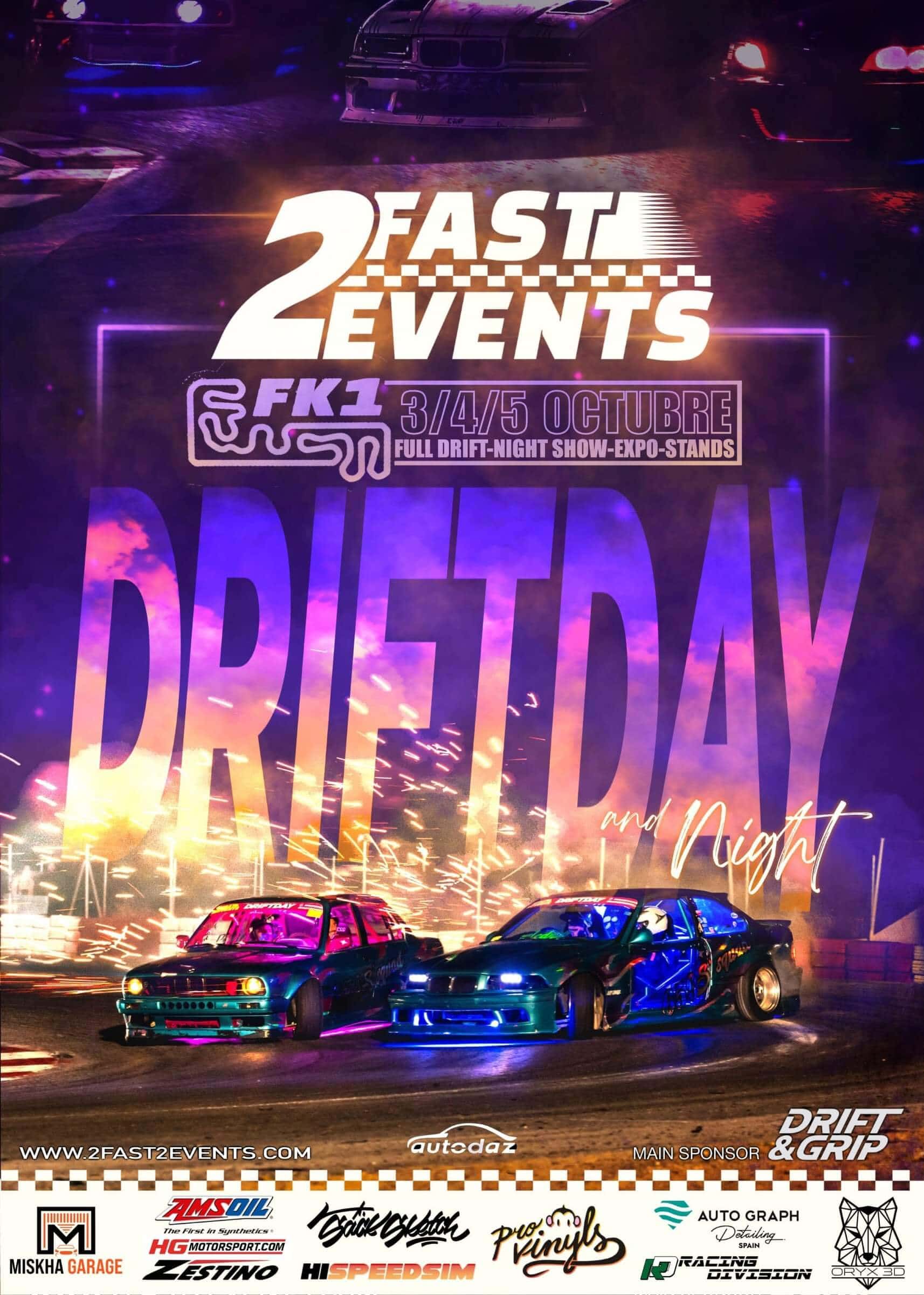 Batallas drift y freestyle en España. Evento DRUFTDAY & NIGHT FK1 patrocinado por Autodaz