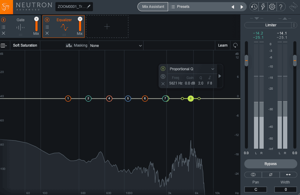 Learned EQ nodes in Neutron 3's Equalizer module