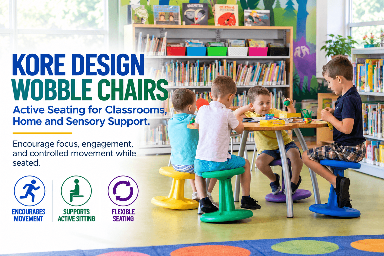 Kore Design Wobble Chairs and Active Seating for Classrooms
