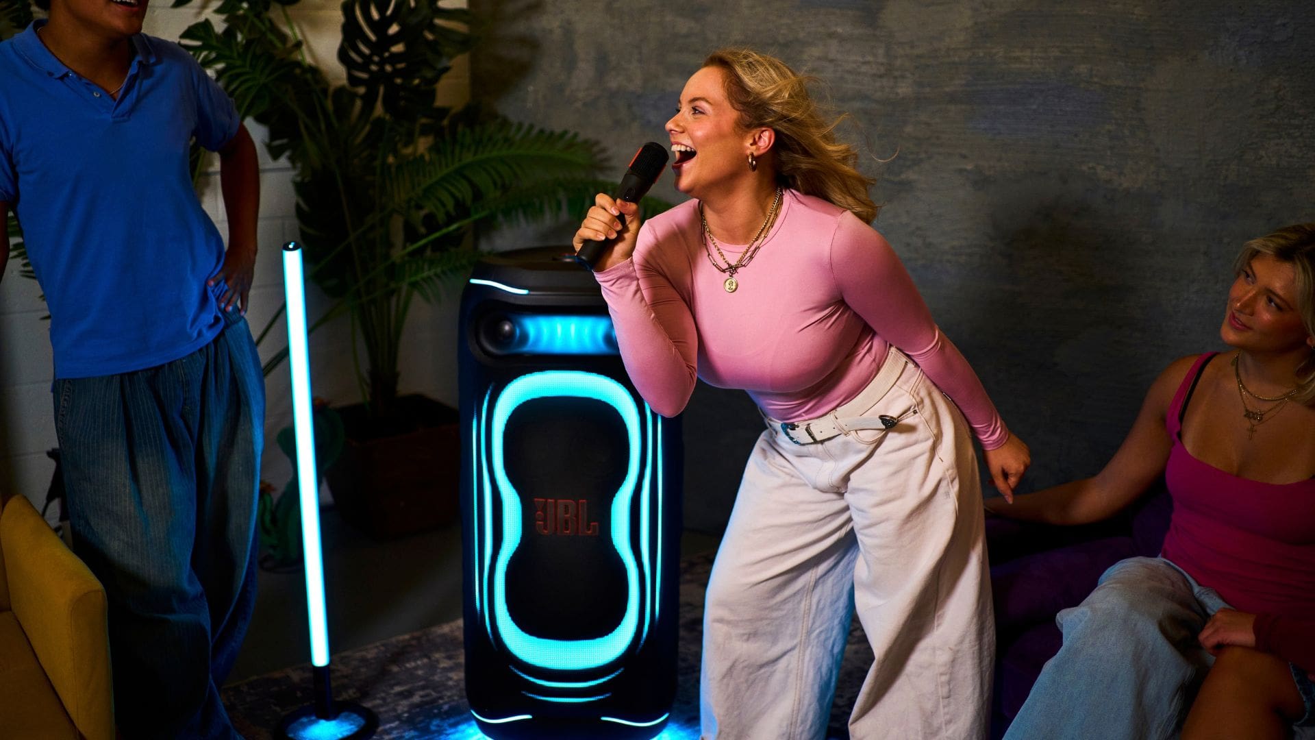 JBL PartyBox Ultimate 2 speaker in a party lifestyle setting