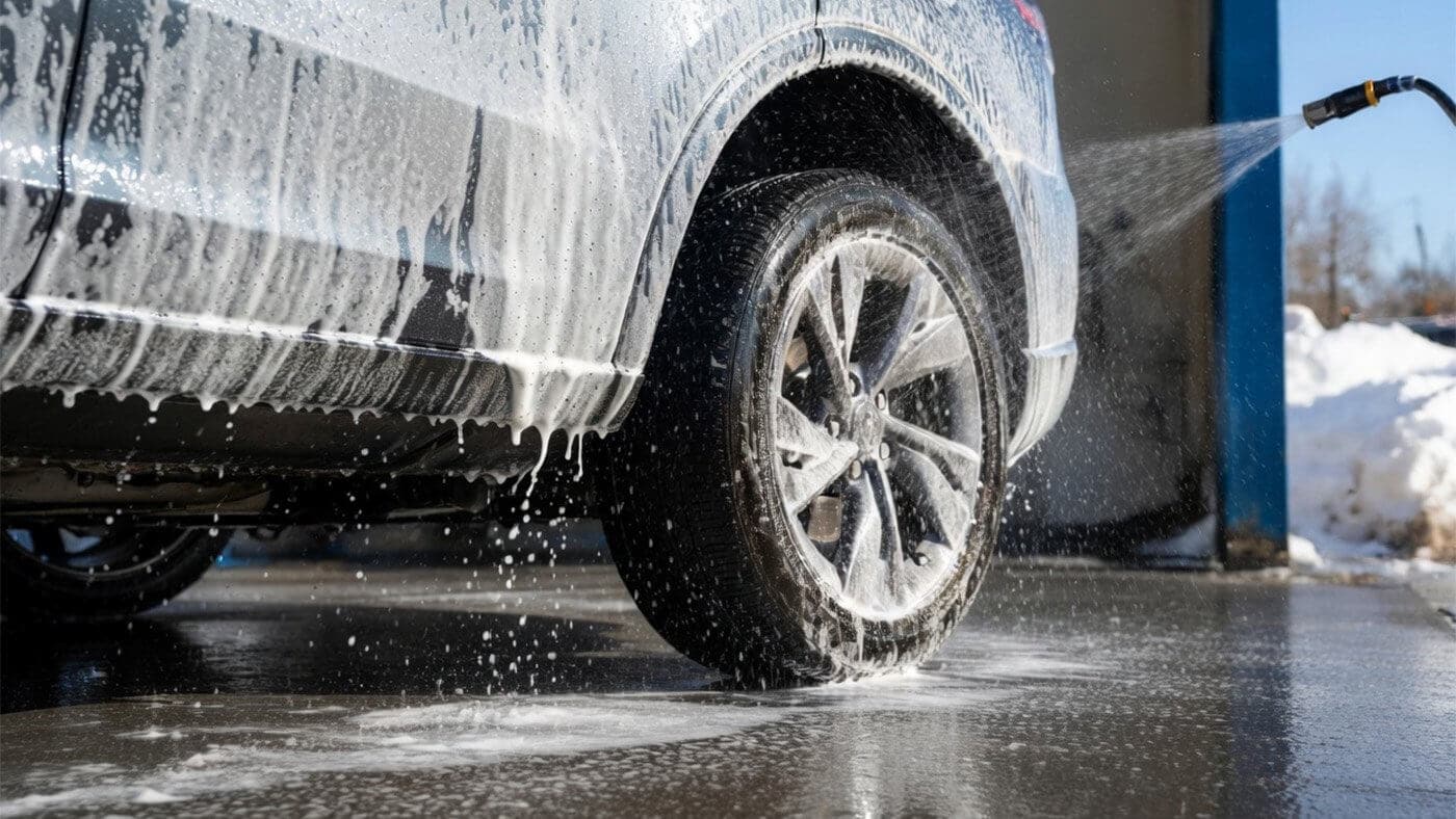 spring car maintenance tips - clean off road salt
