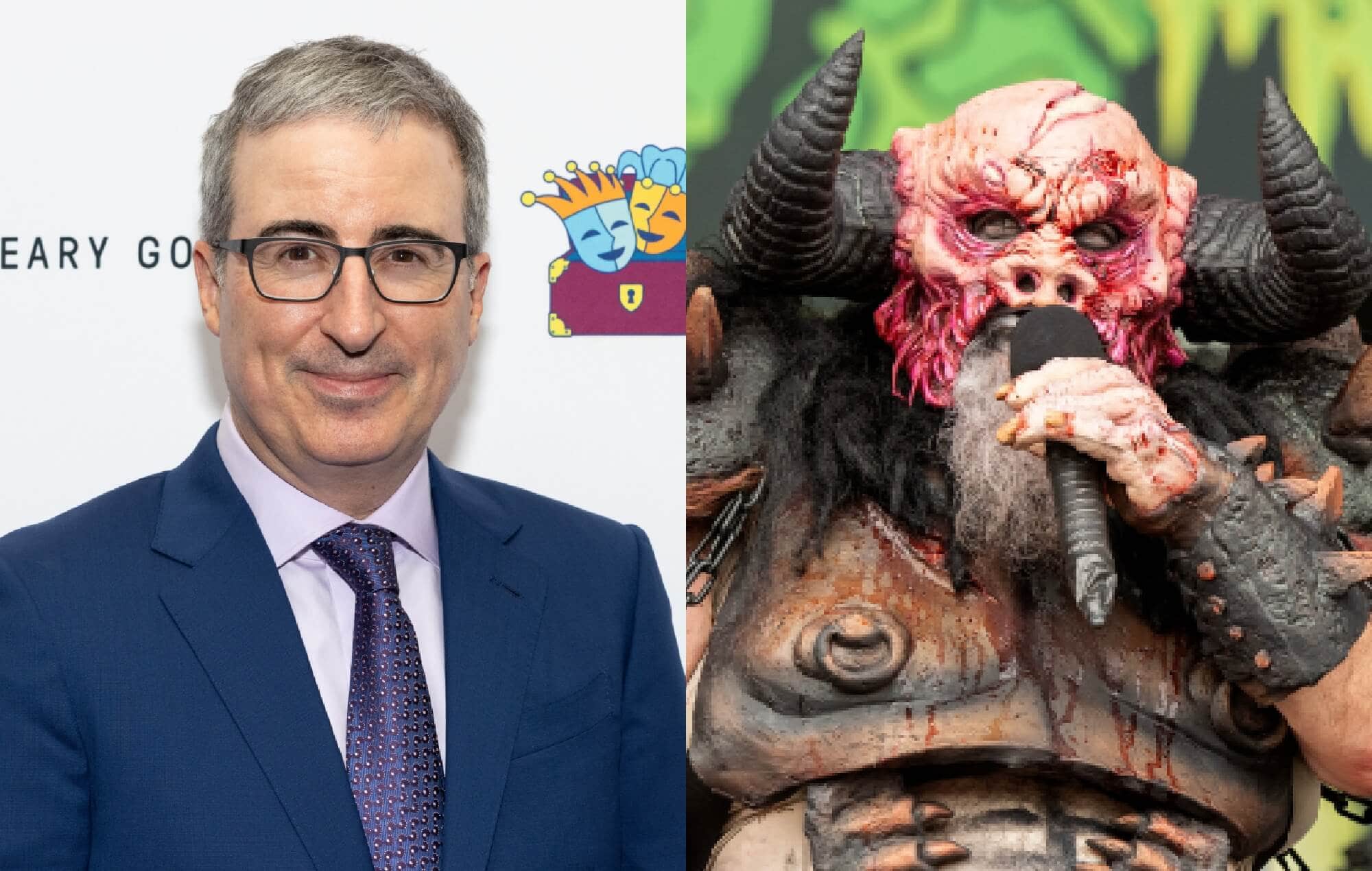 John Oliver and Gwar's Blöthar composite image
