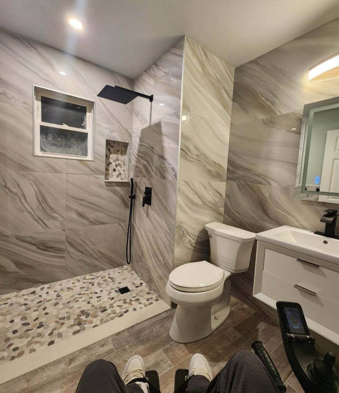 Michael's Accessible Bathroom and Hallways