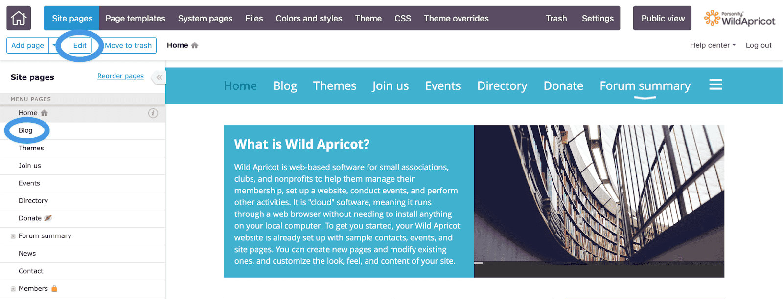 WildApricot blog install step