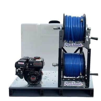 Solar Skid + Rotary Brush Water Powered