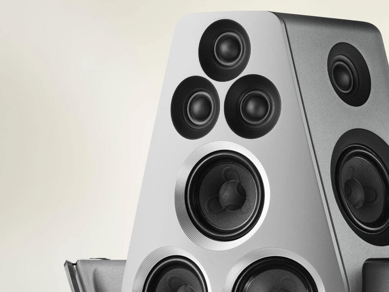 Close-up of the array of premium drivers