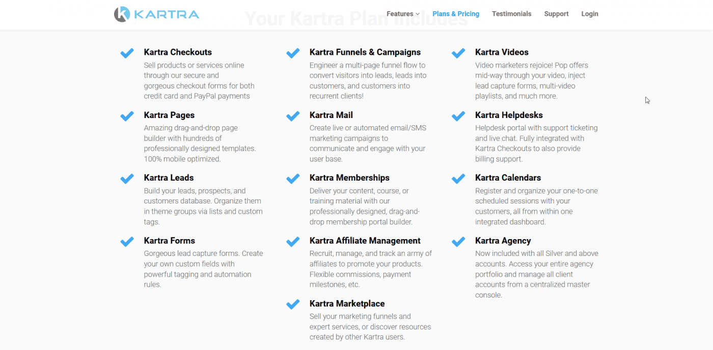 Kartra's plans