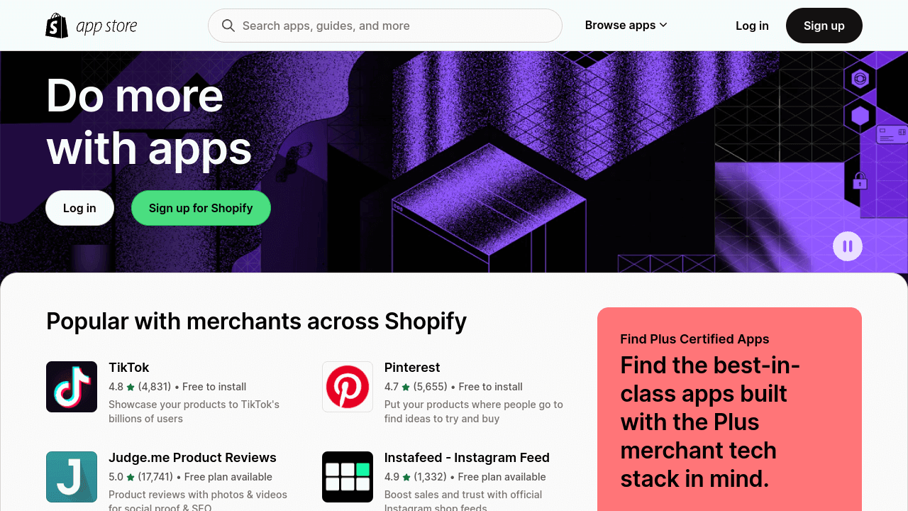 Shopify app store
