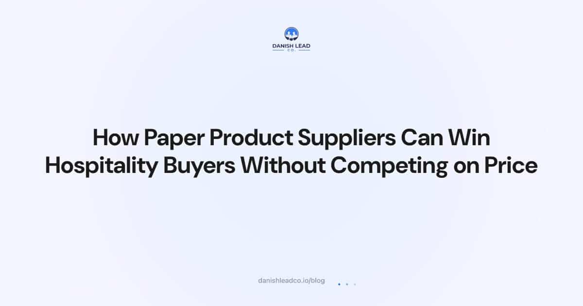 How Paper Product Suppliers Can Win Hospitality Buyers Without Competing on Price