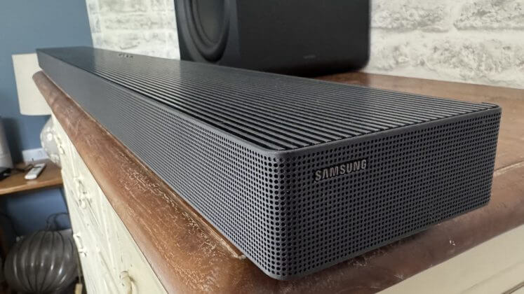 Close detail of Samsung HW-QS700F.