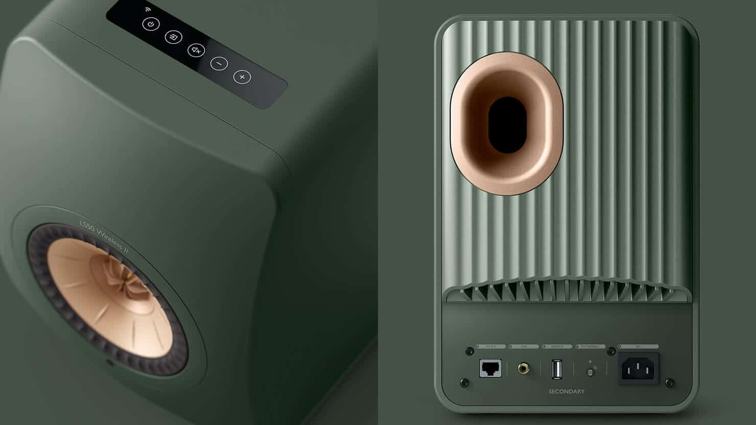 KEF LS50 speakers showcase natural tones with their iconic curved front panels