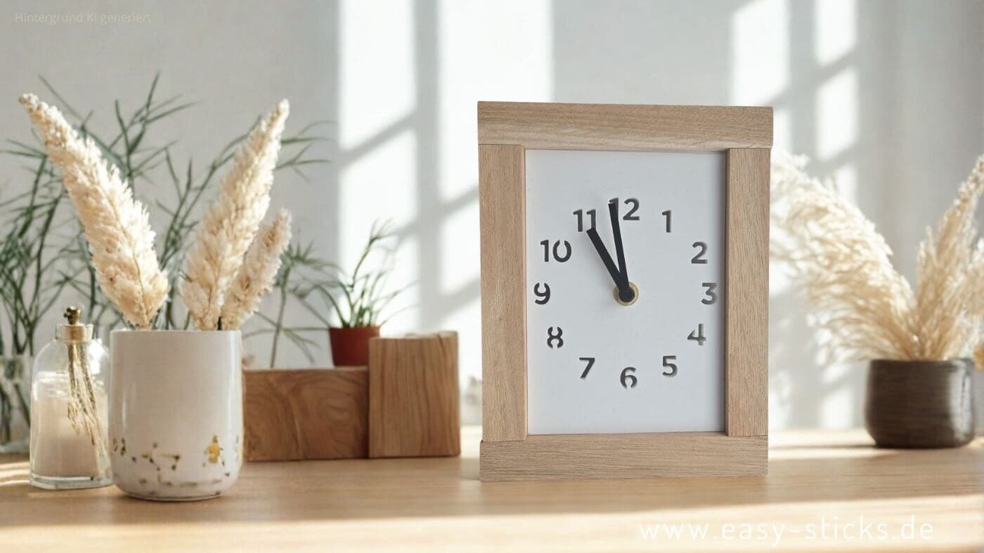 Diy Uhr aus Keraflott und Easy-Sticks Silikonform basteln - Schritt für Schritt Anleitung