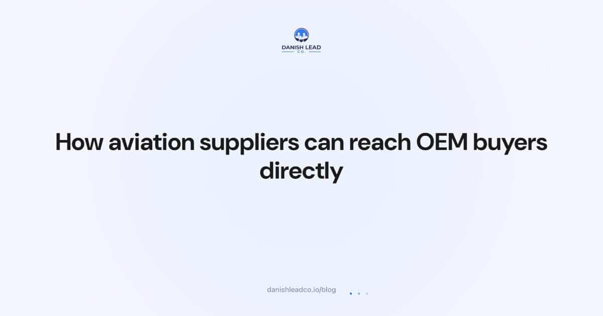 How aviation suppliers can reach OEM buyers directly