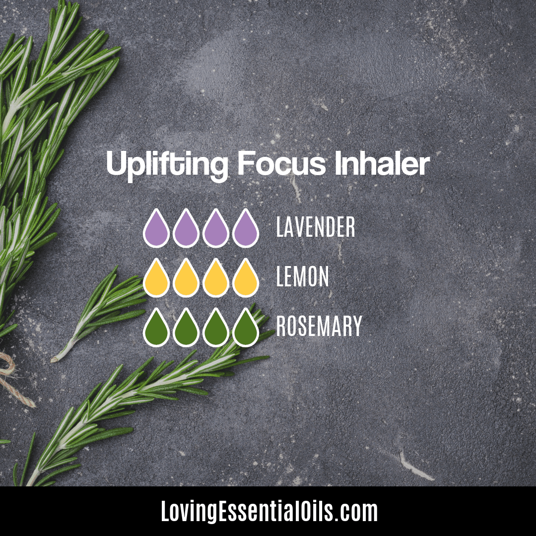 Uplifting Focus lemon and lavender inhaler blend with rosemary