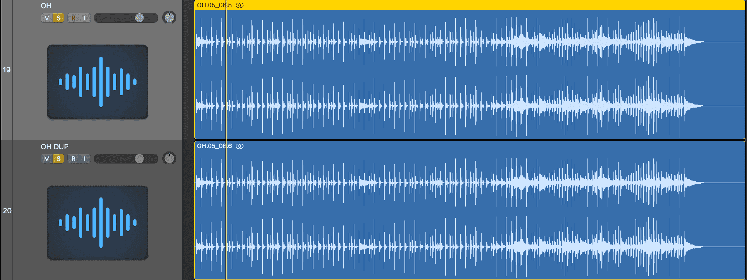 Two duplicated tracks