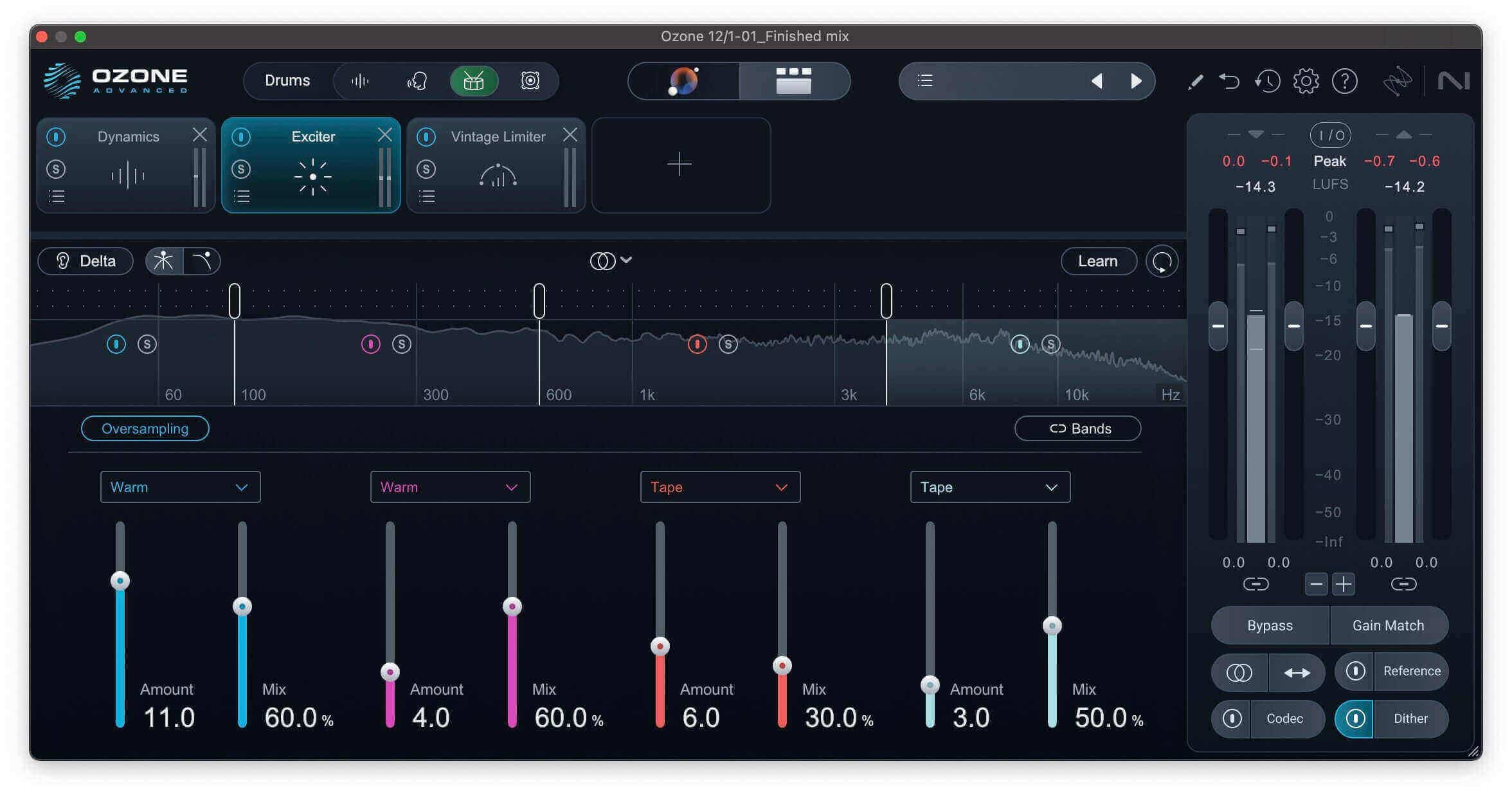 Using Ozone Stem Focus to enhance the drums