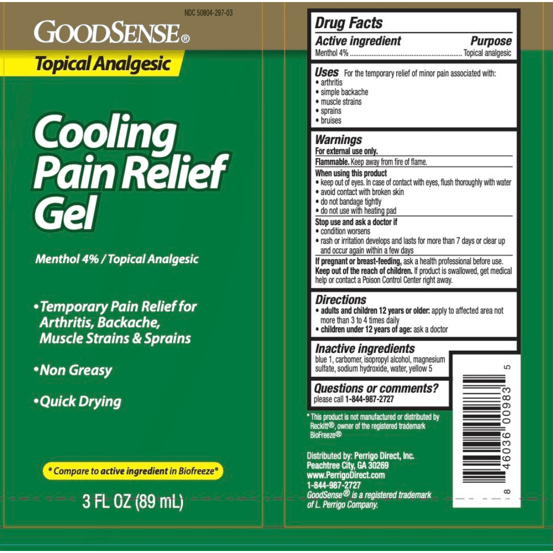 GoodSense Pain Relief Cooling Gel Drug Facts Label