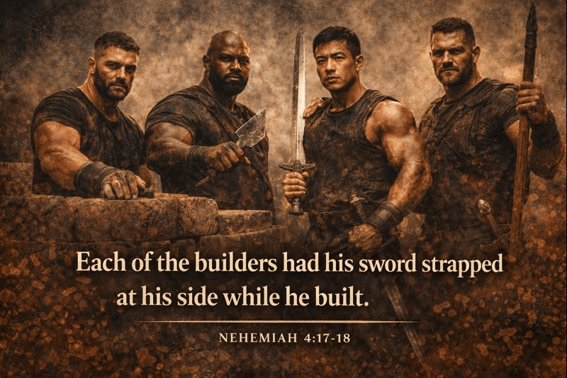 strength in preparation Nehemiah 4:17-18