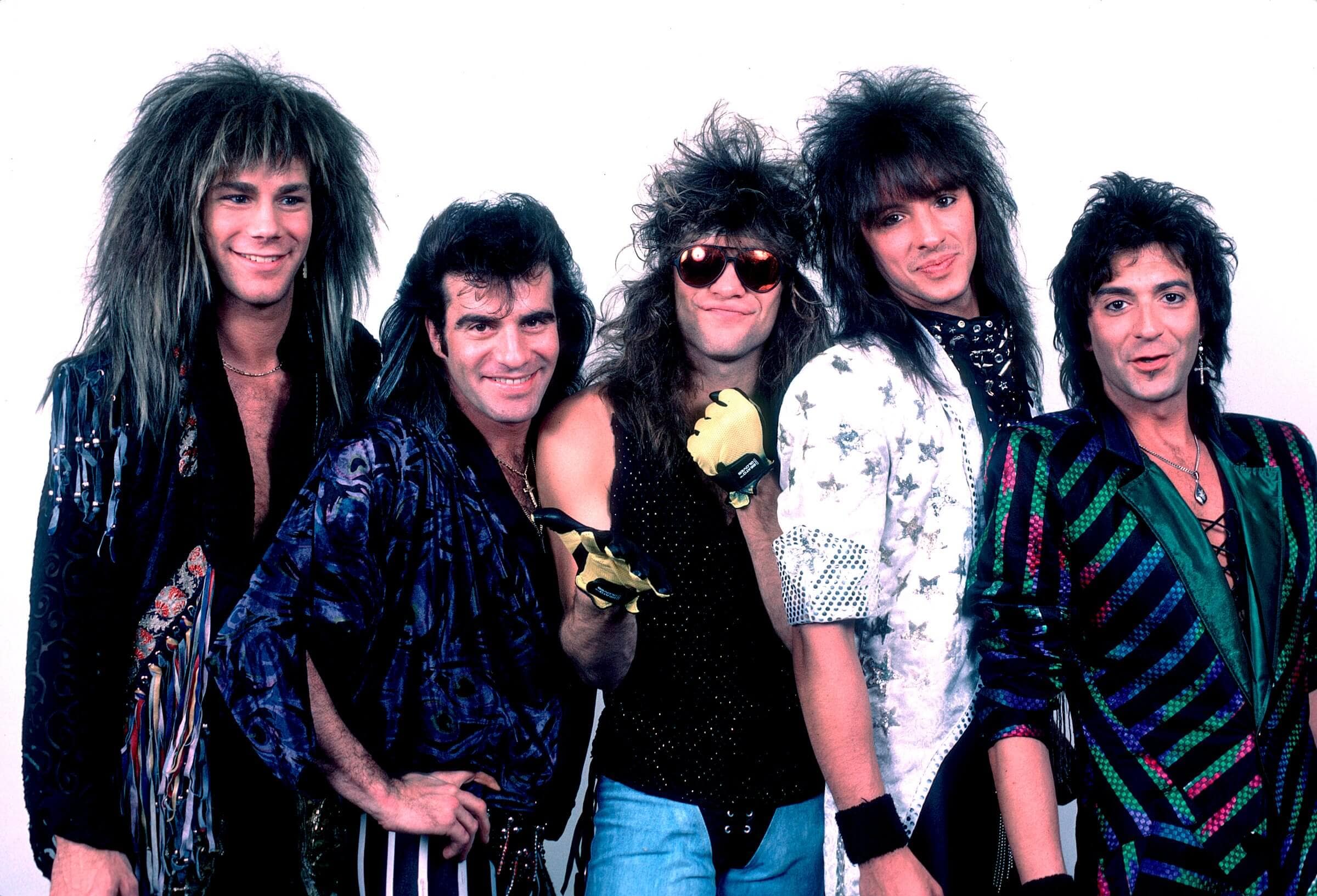 Bon Jovi in March 1987 (David Bryan, Tico Torres, Jon Bon Jovi, Richie Sambora, and Alec John Such) (photo: Paul Natkin / Getty Images)