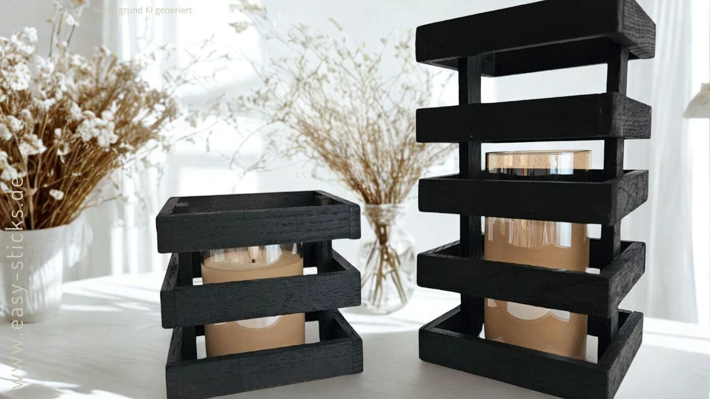 DIY Windlicht aus Easy-Sticks im modernen Look