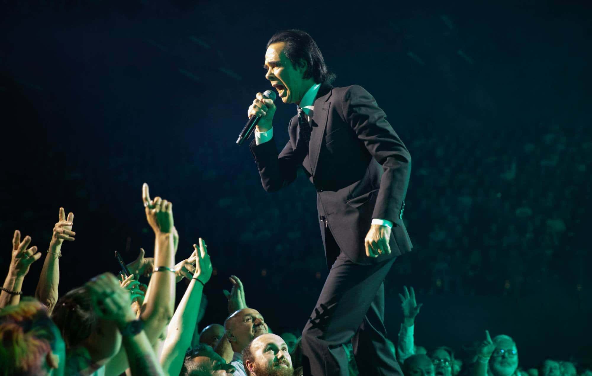 Nick Cave performing in 2026