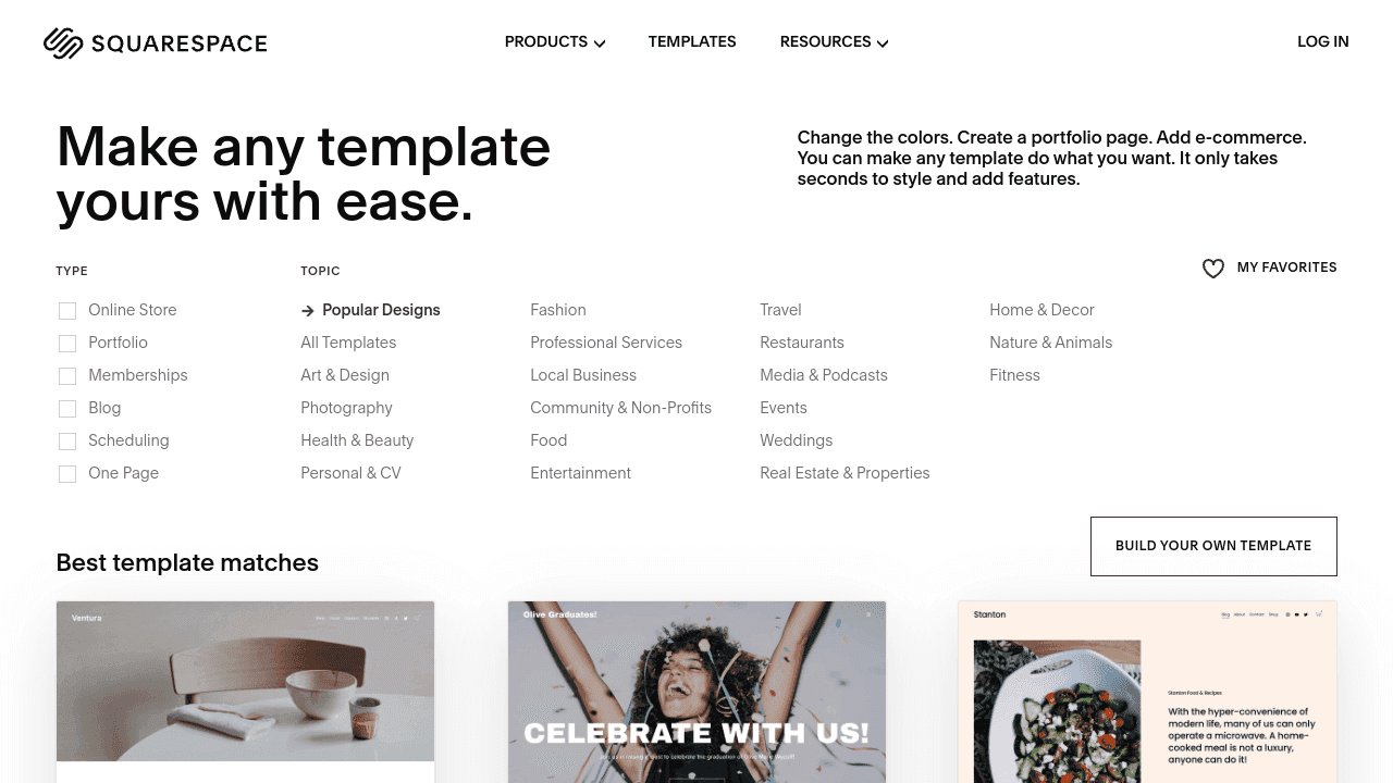 Squarespace templates