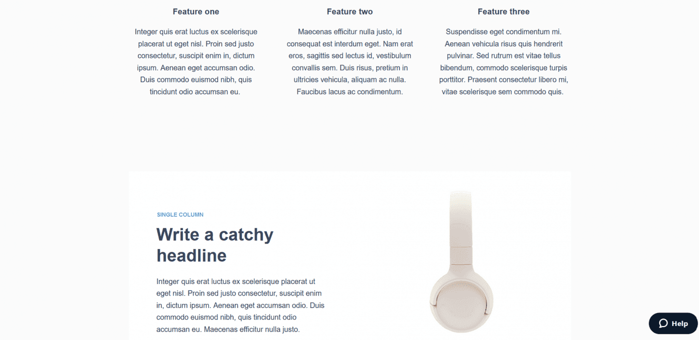 Instapage template product overview one