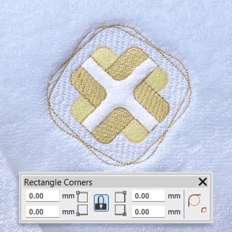 Laydown Stitch and Rounded Corners