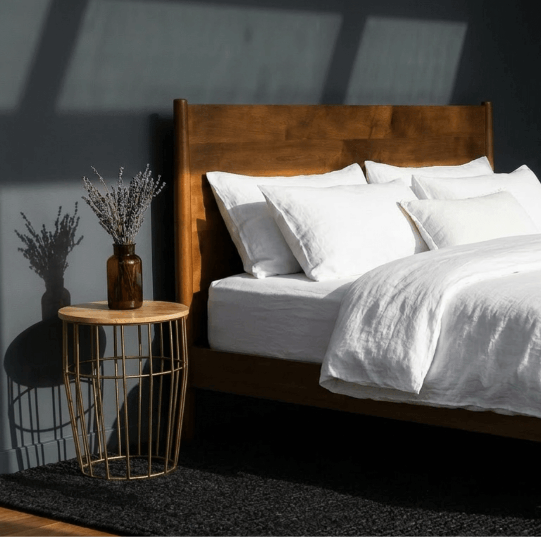 Percale vs sateen sheets comparison showing the difference between crisp percale and soft sateen bedding