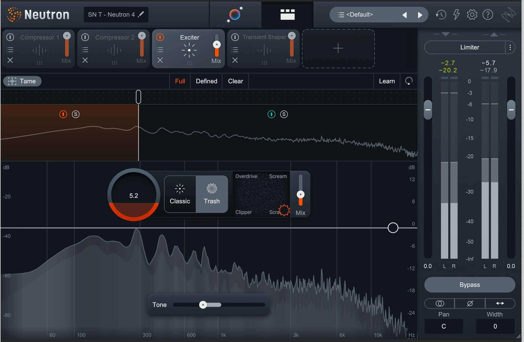 Trash mode on snare in parallel