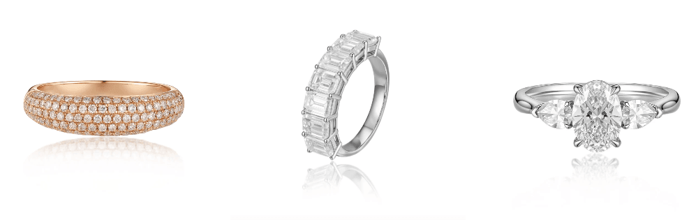 diamond ring emerald cut oval cut