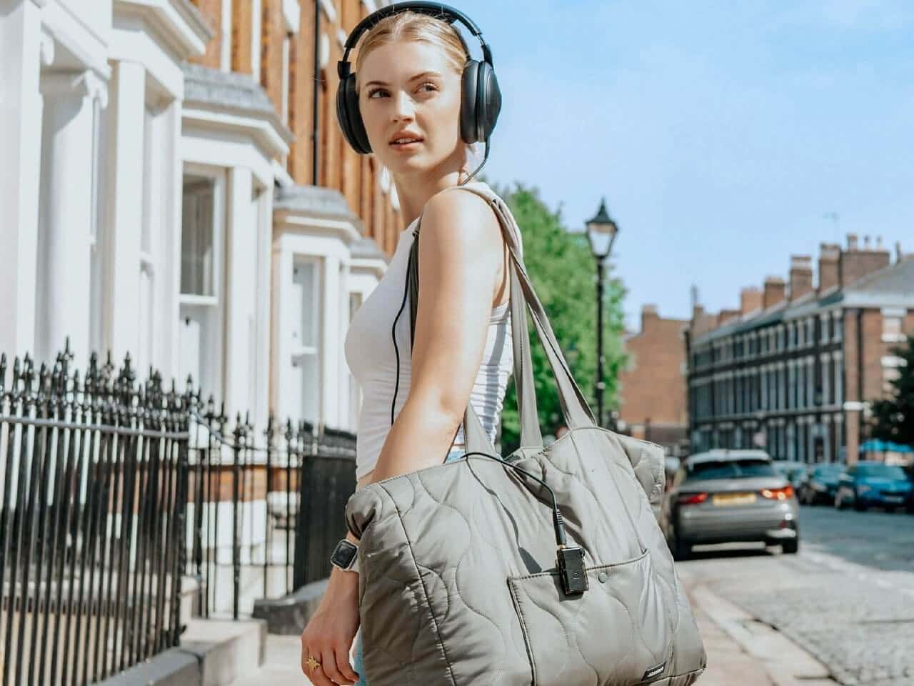 Go blu Air DAC in hand showcasing its size