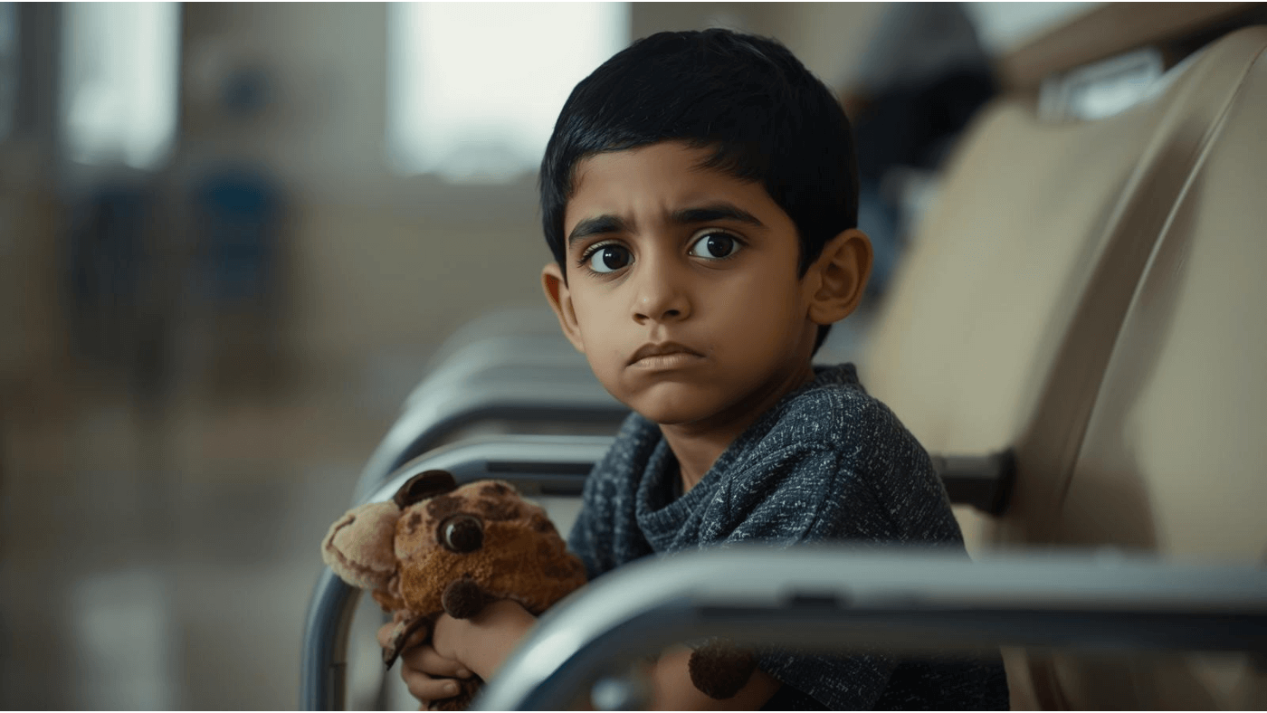 child showing surgery anxiety