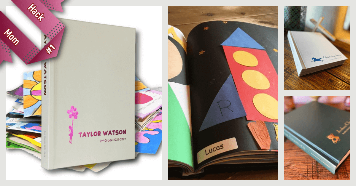 Kids artwork bound into a personalized 4everBound hardcover book