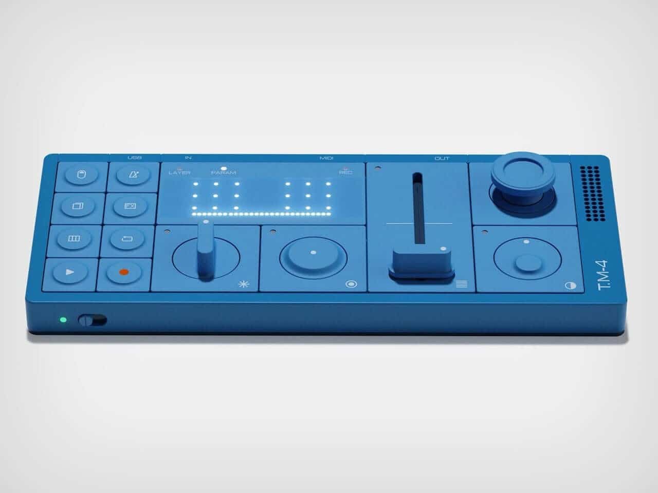 T.M-4 side angle showing buttons and knobs